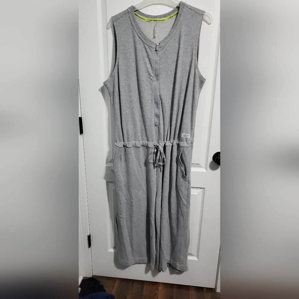 Calvin Klein Light Gray Zip-Up Jumper